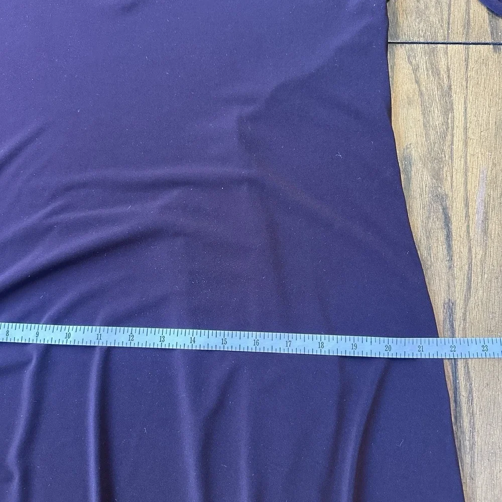 Sympli Womens Brown Purple Kaftan Maxi Drama Dress V Neck 3/4 Sleeve Size 10